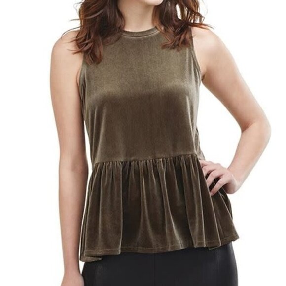 Mudpie Sable Peplum Velvet Tank Blouse SIZE SMALL - Picture 1 of 5